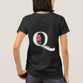 RoseAesthetic Q Monogram Letter T-Shirt