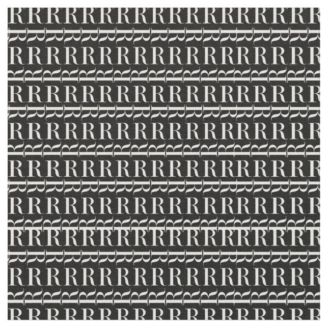 Monogram Initial Letter R Fabric (Close Up)