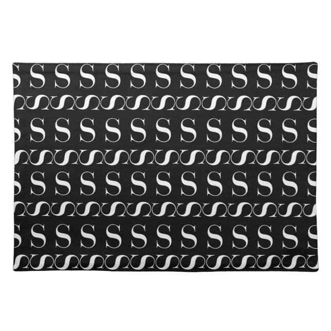 Monogram Initial Letter S Cloth Placemat (Front)
