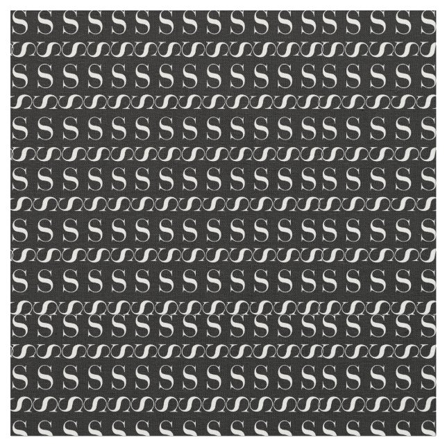 Monogram Initial Letter S Fabric (Close Up)