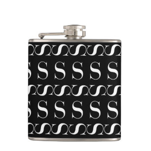 Monogram Initial Letter S Flask
