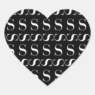 Monogram Initial Letter S Heart Sticker