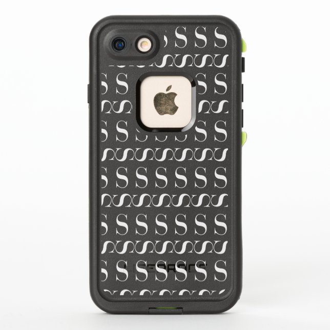 Monogram Initial Letter S LifeProof iPhone Case (Back)