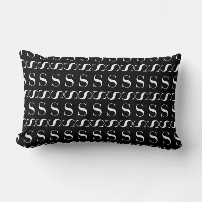 Monogram Initial Letter S Lumbar Pillow (Front)