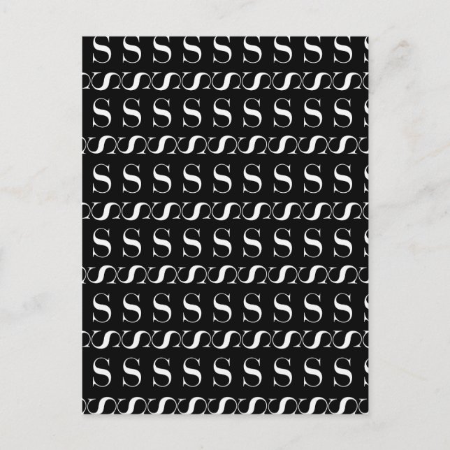 Monogram Initial Letter S Postcard (Front)