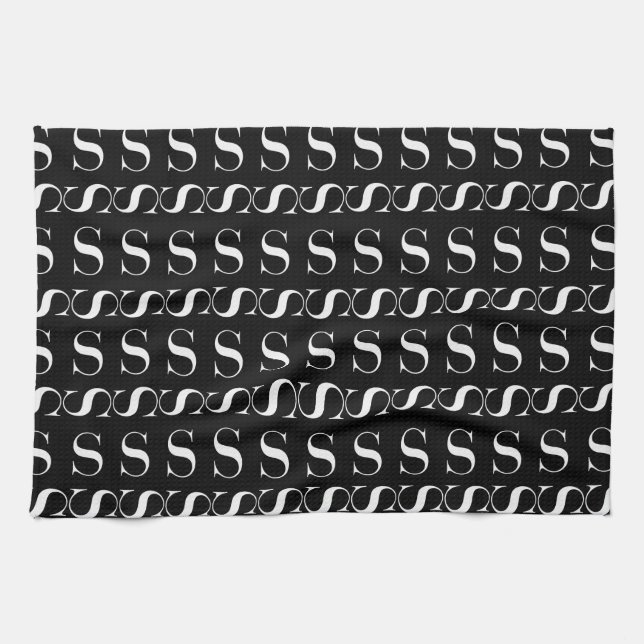 Monogram Initial Letter S Towel (Horizontal)