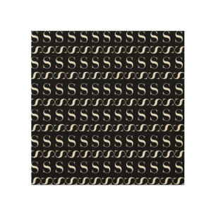 Monogram Initial Letter S Wood Wall Decor