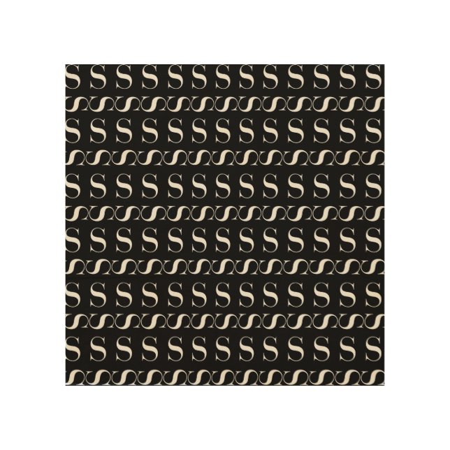 Monogram Initial Letter S Wood Wall Decor (Front)