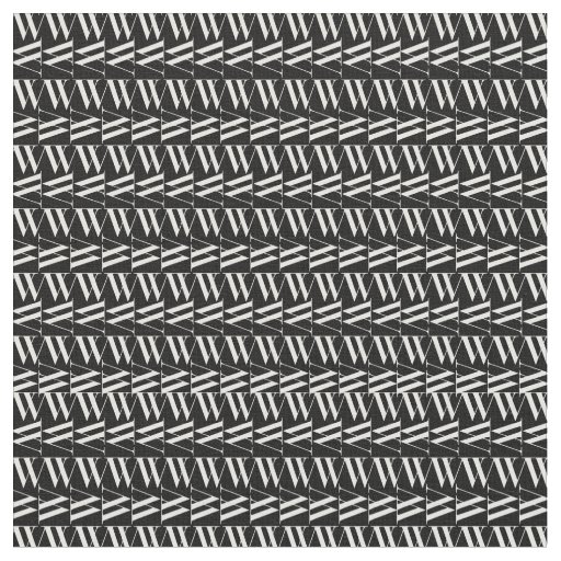 Monogram Initial Letter W Fabric