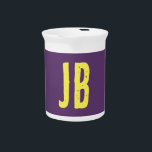 Monogram Initial Letters Indigo Yellow Minimalist Beverage Pitcher<br><div class="desc">Plain Minimalist Modern Designs. They're all simple,  attractive,  unique.</div>