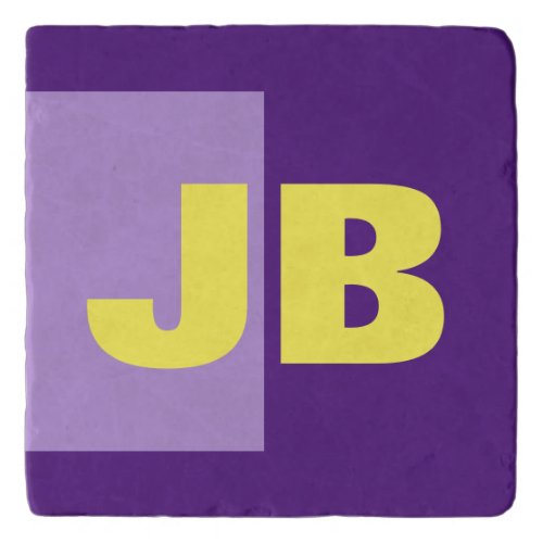 Monogram Initial Letters Purple Yellow Trivet