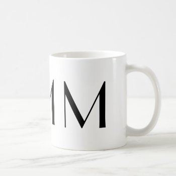 Monogram Initial M Black & White Modern Coffee Mug by MonogramGalleryGifts at Zazzle