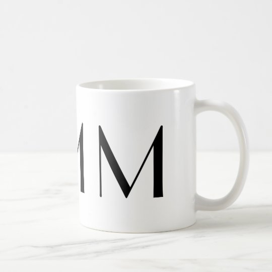 Monogram Initial M Black White Modern Coffee Mug Monogram Initial M Black White Modern Coffee Mug