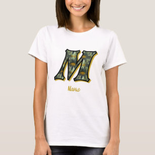 Monogram Initial M Daisy Flower Art Personalized T-Shirt