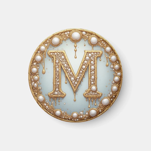 Monogram Initial M Gift For Girlfriend Magnet (Front)