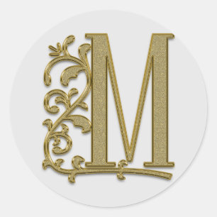 monogram initial M stickers