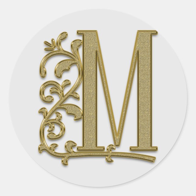 monogram initial M stickers (Front)