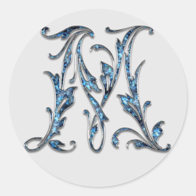 monogram initial M stickers (Front)