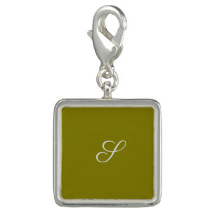 Monogram initial minimalist sage green charm