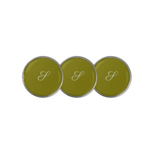 Monogram initial minimalist sage green golf ball marker