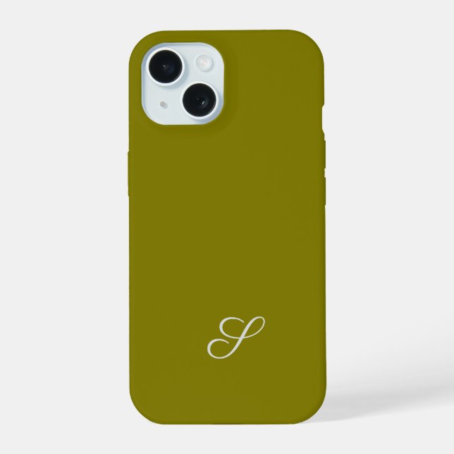 Monogram initial minimalist sage green  iphone case (Back)