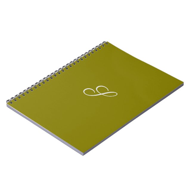 Monogram initial minimalist sage green  notebook (Left Side)
