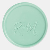 Sage Green Double Monogram Faux Wax Seal Stickers