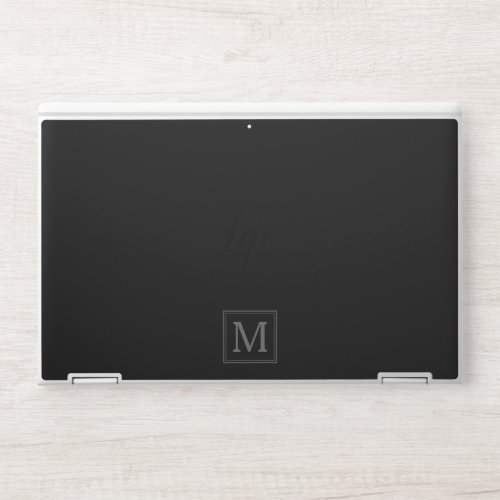 Monogram Initial Modern Black HP Laptop Skin