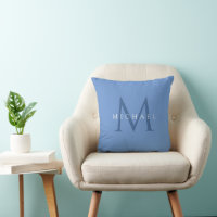 MONOGRAM PILLOW / CORNFLOWER