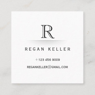 Monogram Initial Modern Mens Calling Card