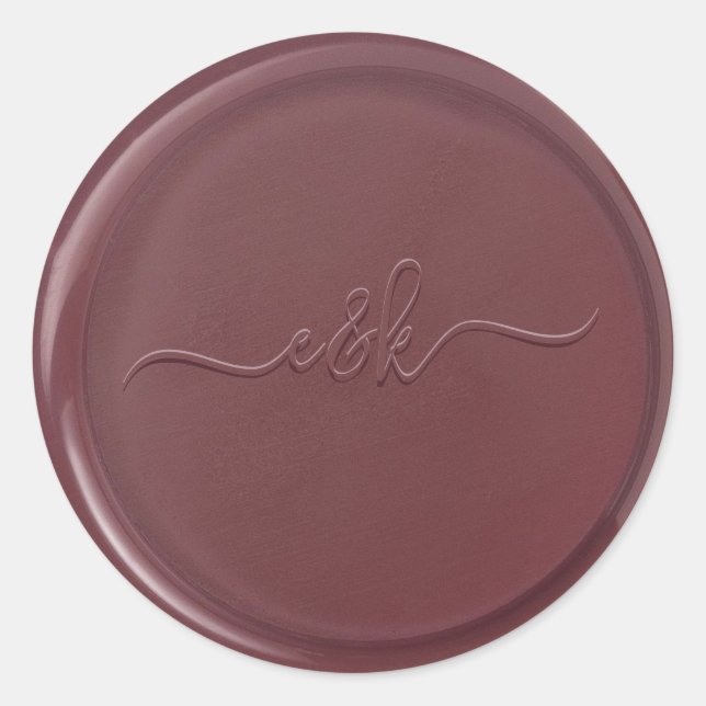 Monogram Initial Mulberry Wax Seal Sticker (Front)