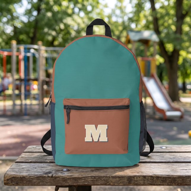 Monogram initial multicolor  printed backpack (Creator Uploaded)