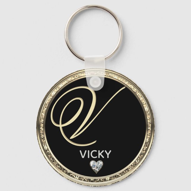 Monogram Initial Name Keychain (Front)
