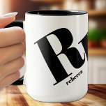 Monogram Initial Name Mug<br><div class="desc">Your monogram initial in large chic lettering along with your first name underneath is featured on on this unique coffee mug - perfect for yourself or give as a gift. *TIP: You may need to use the Edit tools to adjust the placement of your initial.</div>