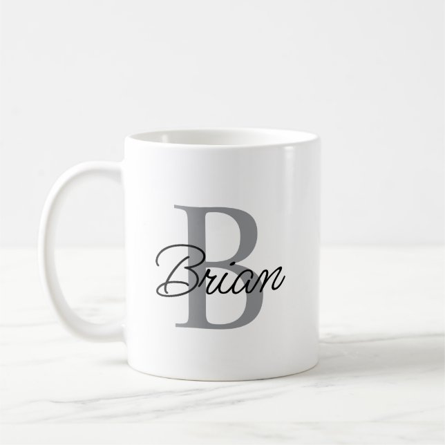Monogram Initial Name Mug, Customized Name Mug, Co Coffee Mug (Left)