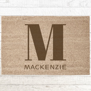 Monogram Initial Name Personalized Fiber Doormat