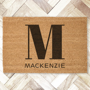 Monogram Initial Name Personalized Fiber Doormat