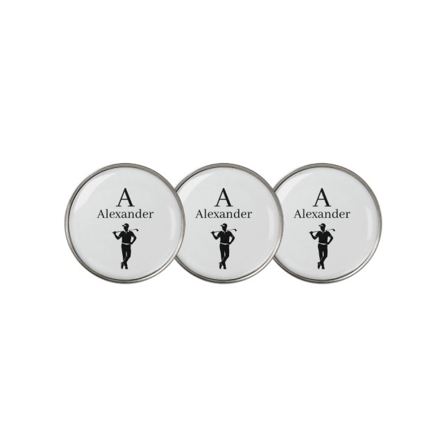 monogram initial name personalized golf ball marke marker (3 Up)