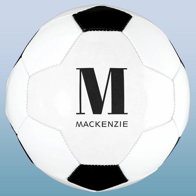 Monogram Initial Name Personalized Soccer Ball (Monogram initial custom name personalized soccer ball for sports and football lovers)