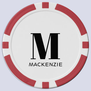 Monogram Initial Name Poker Chips at Zazzle