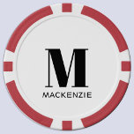 Monogram Initial Name Poker Chips<br><div class="desc">Modern typography minimalist monogram initial name design which can be changed to personalize.</div>