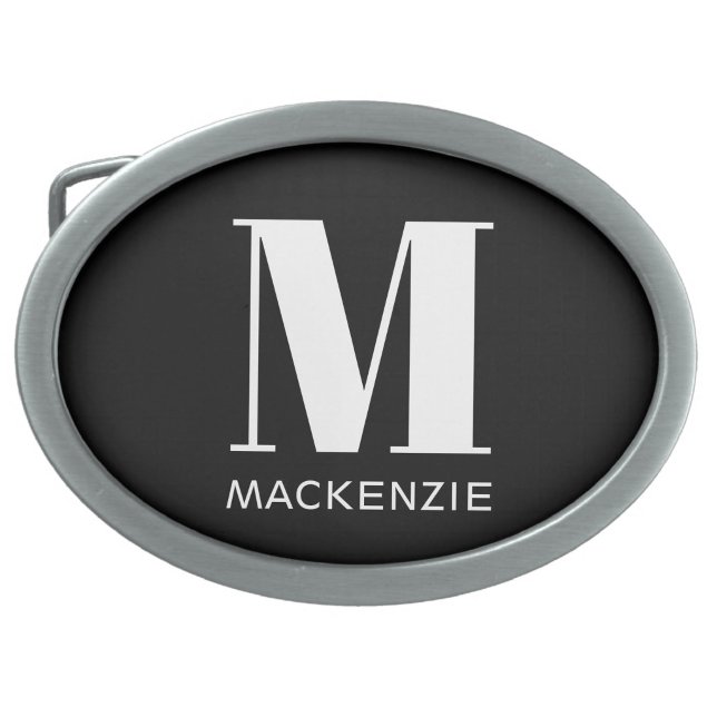 Monogram Initial Name Simple Belt Buckle (Simple monogram initial name personalized belt buckle for the person who has everything.)