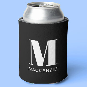 Monogram Initial Name Simple Can Cooler