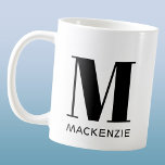 Monogram Initial Name Simple Coffee Mug<br><div class="desc">Modern typography minimalist monogram initial name design which can be changed to personalize.</div>