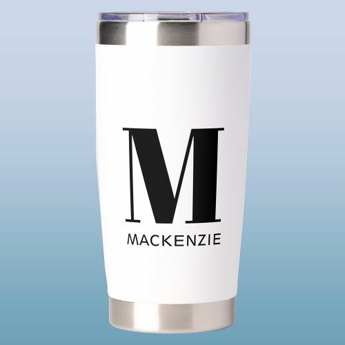 Monogram Initial Name Simple Insulated Tumbler