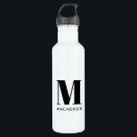 Monogram Initial Name Simple Stainless Steel Water Bottle<br><div class="desc">Modern typography minimalist monogram initial name design which can be changed to personalize.</div>