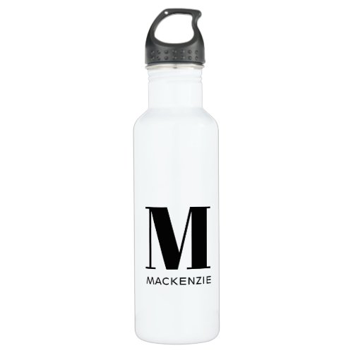 Monogram Initial Name Simple Stainless Steel Water Bottle