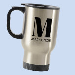 Monogram Initial Name Simple Travel Mug<br><div class="desc">Modern typography minimalist monogram initial name design which can be changed to personalize.</div>
