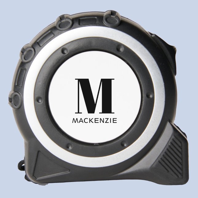 Monogram Initial Name Tape Measure (Monogram initial name personalized tape measure.)