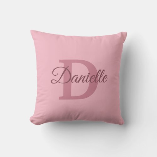 Monogram Initial Name Template D Typography Throw Pillow